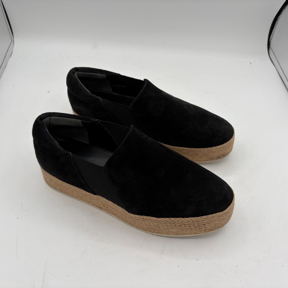 Vince Women's Wilden Black Suede Espadrilles Slip-On Flats Sz 38.5/ 8 - Picture 2 of 10